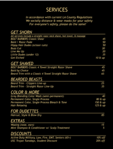bolt barbers pricing covid